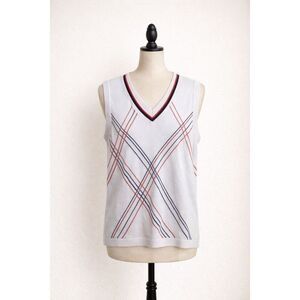 Greg Norman Collection Golf Sweater Vest Women’s Medium White V-Neck